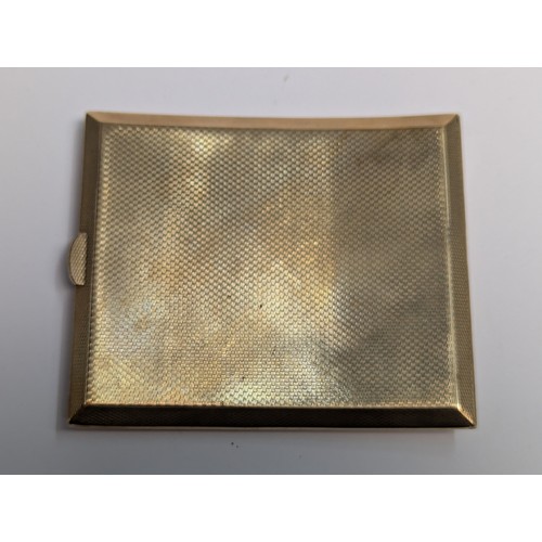 237 - Edward VIII 9ct gold cigarette case, B&S, Birmingham 1940, of rectangular form with engine turne... 