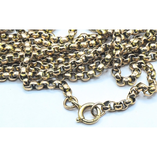 244 - Scrap 9ct gold long belcher chain, stamped 9CT, 19.94 grams