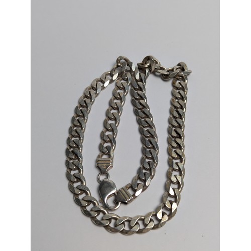 283 - Heavy silver curb link necklace, marked 925, 69.55 grams, length 505mm