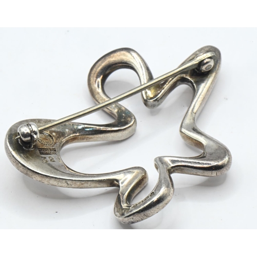 286 - Georg Jensen silver 'Splash' brooch, designed by Henning Koppel, stamped Georg Jensen Sterling ... 