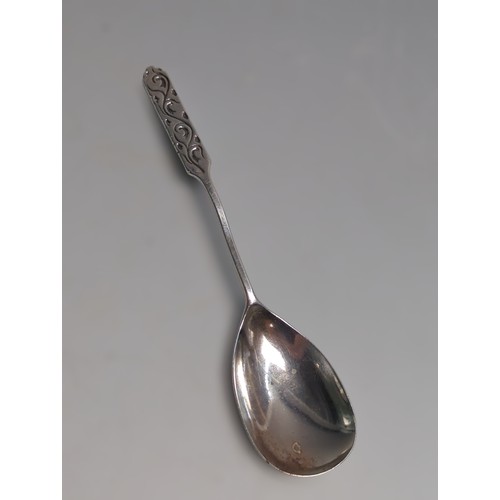 361 - Liberty & Co Ltd silver spoon, Birmingham 1930, with scroll pattern terminal, length 12.2cm... 