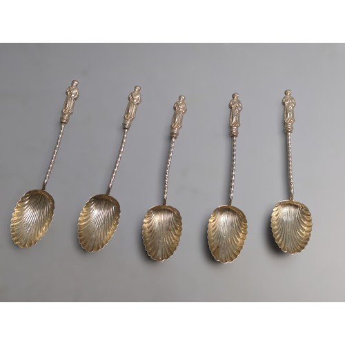 362 - Four various silver teaspoons, including three George III and one William IV, and a late Victorian s... 