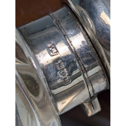 380 - Leather cased hunting canteen by Merry 21 St James's London, comprising a silver plated sandwic... 