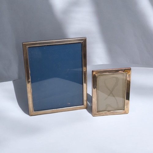 390 - Two Italian rectangular polished silver photo frames, marked 925, 17.5 x 13cm and 26.8 x 28.8cm... 