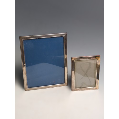 390 - Two Italian rectangular polished silver photo frames, marked 925, 17.5 x 13cm and 26.8 x 28.8cm... 