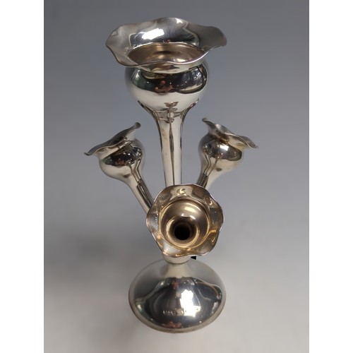 403 - George V silver epergne, Joseph Gloster Ltd, Birmingham 1911, height 20cm, weighted, gross weight 25... 