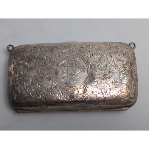 412 - George V silver coin purse, E J Trevitt & Sons Ltd, Chester 1914, with foliate scroll decoration... 