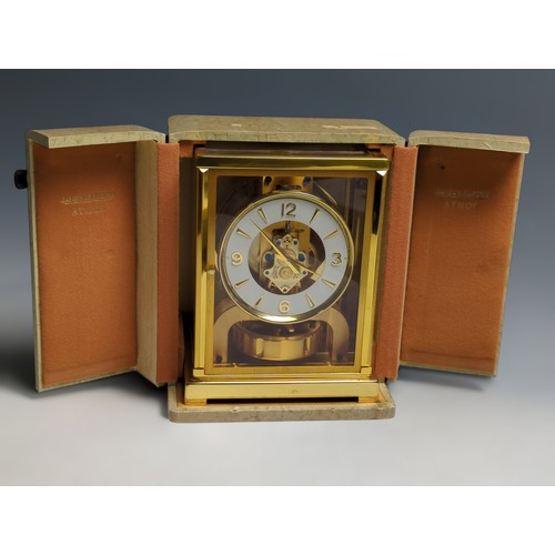 445 - Jaeger-LeCoultre ATMOS clock with presentation case, serial no. 71100, calibre No. 526 circa 1957. W... 