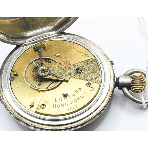 38 - Victorian G Falconer & Co. silver cased full hunter pocket watch, the signed white enamel dial&n... 