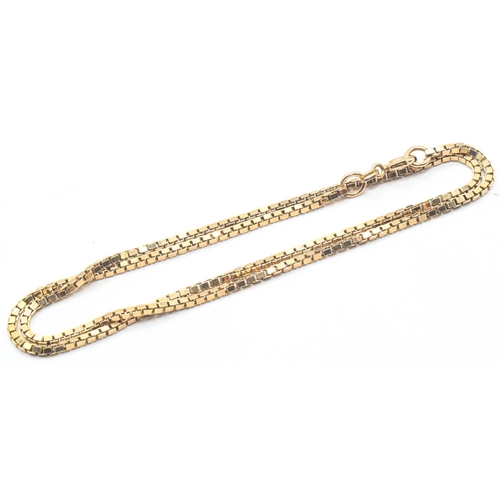 251 - 9ct gold box link neck chain, hallmarked, length 425mm, 9 grams