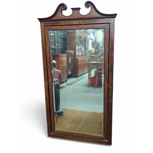 27 - Inlaid wall hanging mirror 83 cm by 157cm