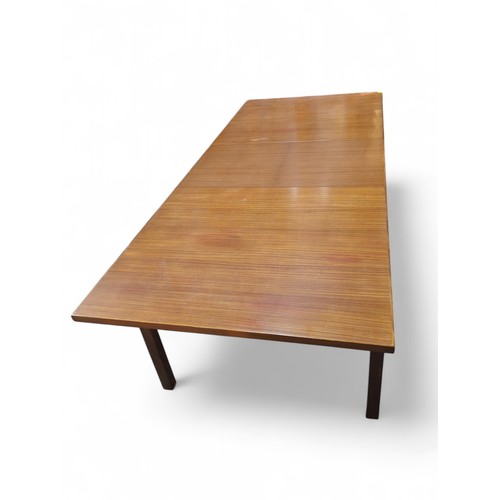 31 - Extendable dining table. Mid-century-style. Marked Beautility Sept 1971 to base. W92cm L168cm (unext... 