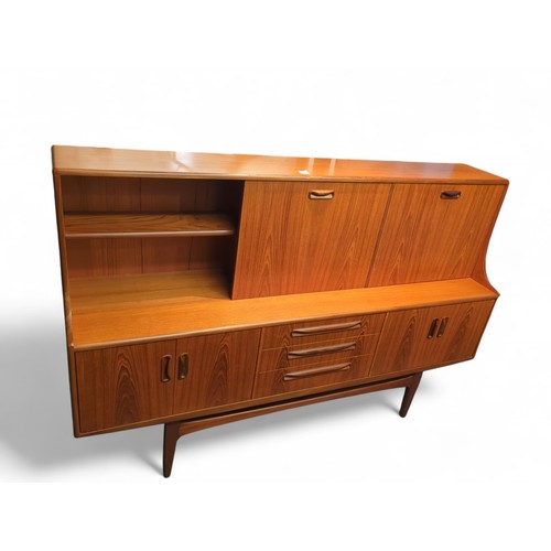 61 - Mid century G Plan teak highboard L188 x D45 x H121cm