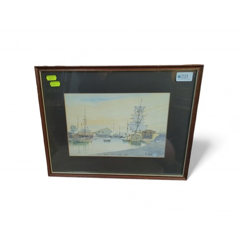 550 - Mark Gibbons, watercolour titled 'Exeter Basin in the 1870's', signed lower right, framed 41 x 32cm