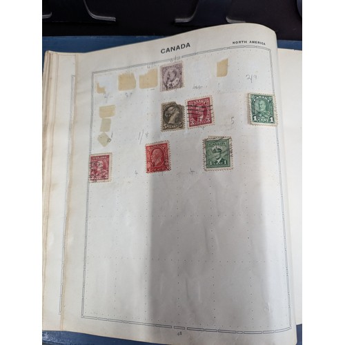 671 - Part filled album of used world stamps