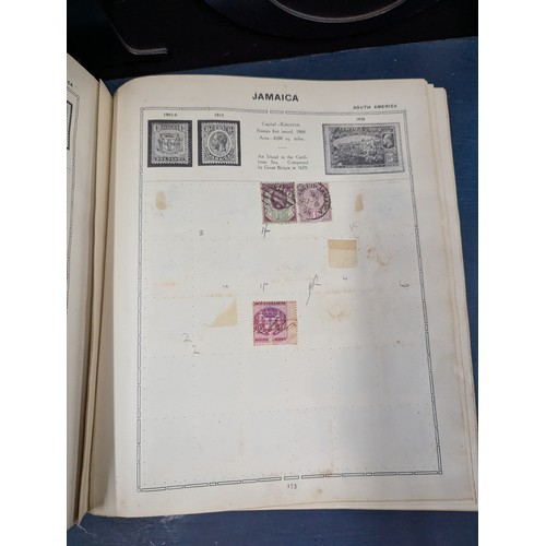 671 - Part filled album of used world stamps