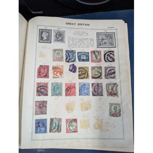 671 - Part filled album of used world stamps