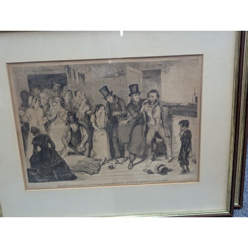 583 - Series of eight etchings after George Cruikshank 'The Bottle', framed 47.5 x 39cm