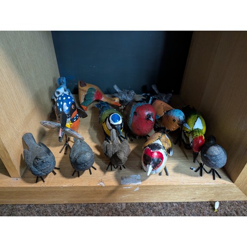 649 - Collection of bird and animal figures, including wooden, metal etc.