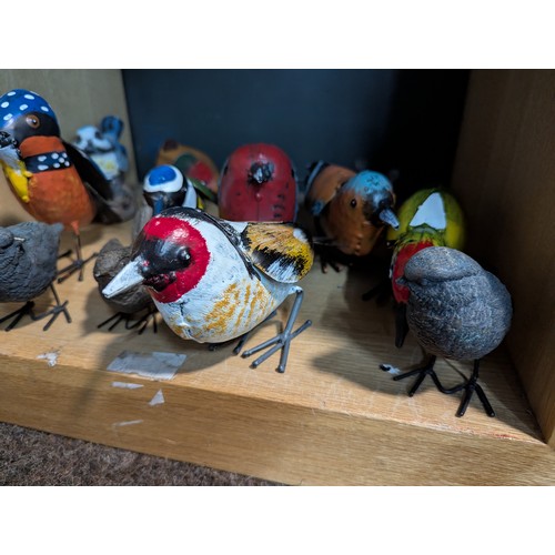 649 - Collection of bird and animal figures, including wooden, metal etc.