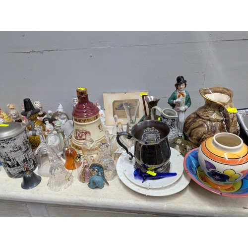 778 - Large quantity ceramic & some glass table bells, together with various ceramics, silver plated w... 