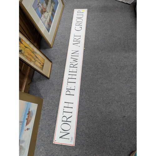 786 - North Petherwin Art Group sign, length 137cm