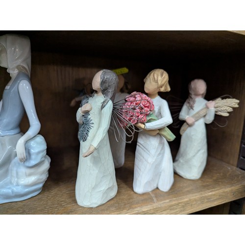 789 - Lladro figural group, Kaiser child ballerina, four Willow Tree figures and two metal birds