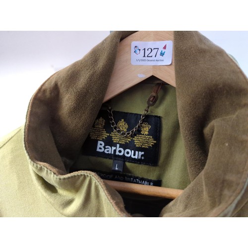 127 - Barbour waterproof jacket. Size L.