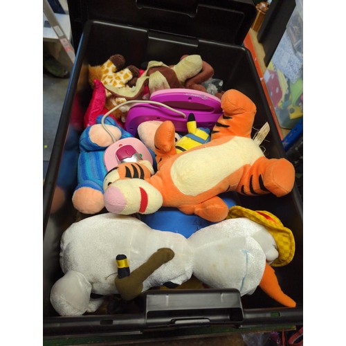 137 - 2 tubs of soft toys inc. some Disney.