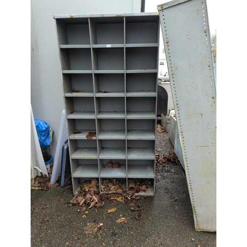 325 - Metal 24 compartment unit. w91cm h181cm