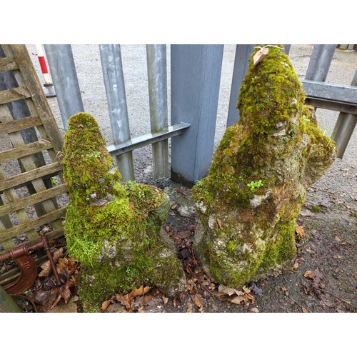 336 - 2 x concrete garden gnomes tallest 84cm