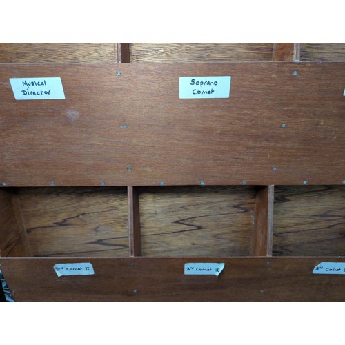 441 - Large pigeon-hole type unit, with A4 size upright compartments. 32 compartments in total. Plywood co... 