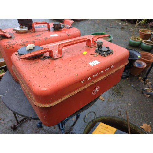 467 - 2 x red Yamaha Boat petrol cans