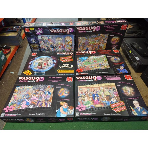 55 - 6 x Wasgij 1000-piece jigsaws. 