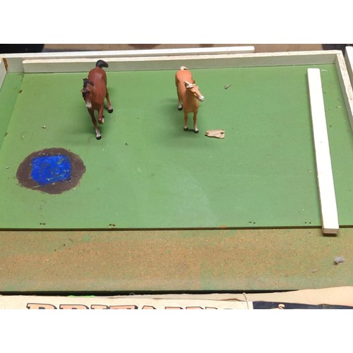 57 - 3 boxes of vintage model toys around farmyard, and showjumping themes + vintage (1979) Guinness cale... 