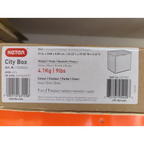 58 - Keter City Box storage box. 59.6l capacity. New, in box. 