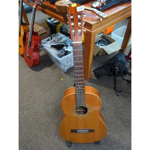 634 - Concert Grande B&M acoustic guitar with stand and soft case together with beginners guide book a... 