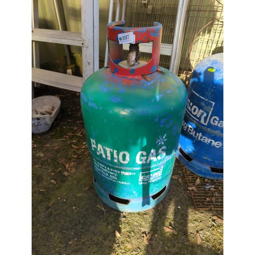 346 - Patio gas cylinder with unknown quantity of gas.