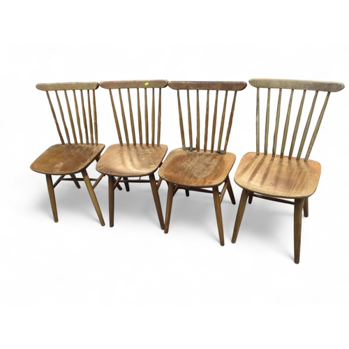 847 - Set of four stick back Mid-century style dining chairs