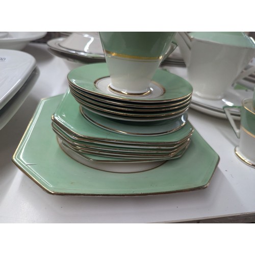 186 - Palissy and other art deco-style tableware inc. jugs, terrines, cups saucers, plates etc.