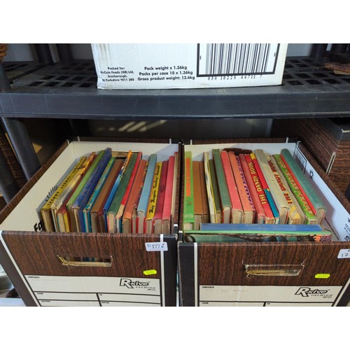 177 - 2 x boxes of vintage boys annuals, guiness book of records, dandy etc.  