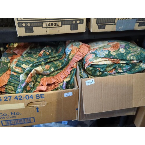 184 - 2 x boxes of floral curtains 