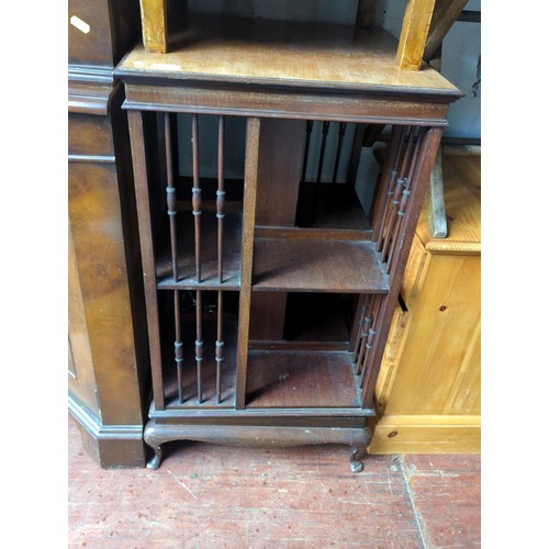 247A - Revolving mahogany bookcase. W49cm D49cm H89cm