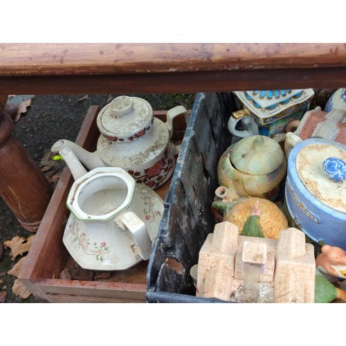 410 - 3 trays of collectable teapots