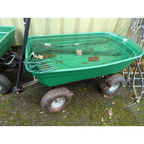 361 - Garden truggy with pneumatic tires with metal garden fixings 