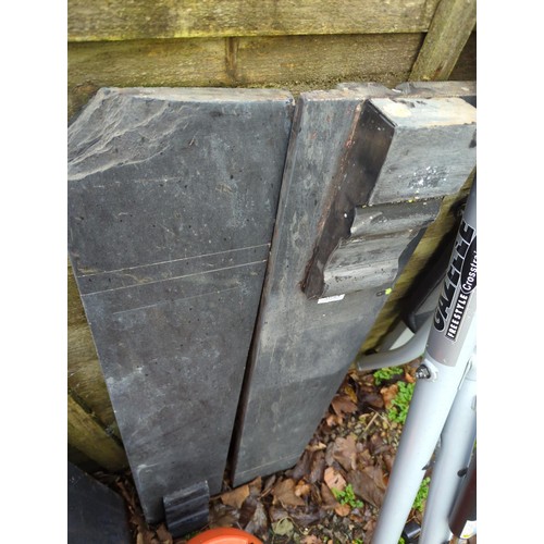 372 - Pair of slate mantle place sides H104cm x W20cm