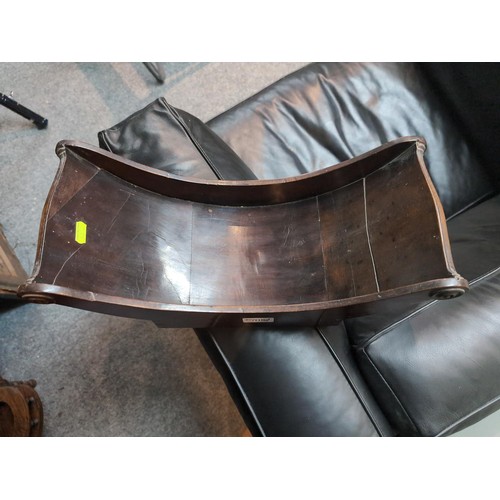 708 - Mahogany cheese sleigh, with repair and areas of damage W45 x D18.5 x H16cm