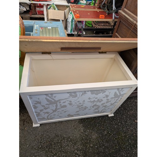 475A - white painted blanket box W89cm x D42cm x H62cm