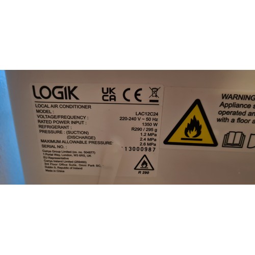 273 - Logik model LAC12C24 aircon + dehumidifier. Vendor confirms full working order with remote and acces... 