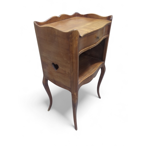 23 - Queen Anne style bedside table 42cm by 32cm by 76cm